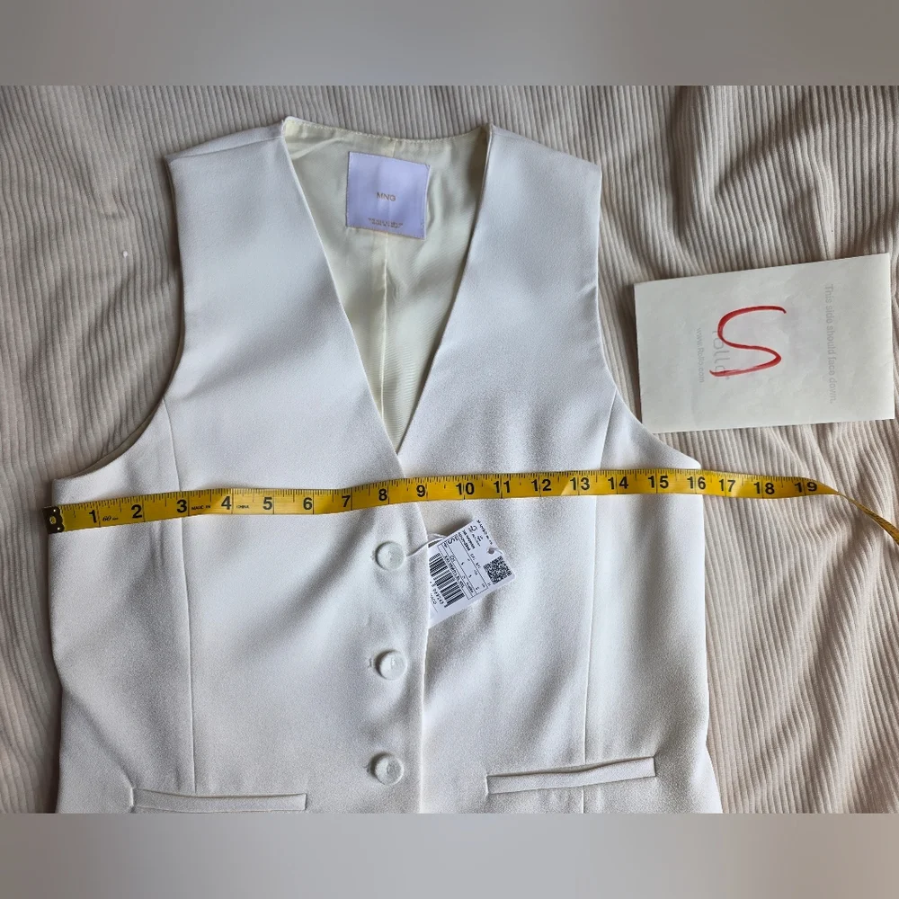 Mango suited Vest With Button off white BNWT - Picture 5 of 16